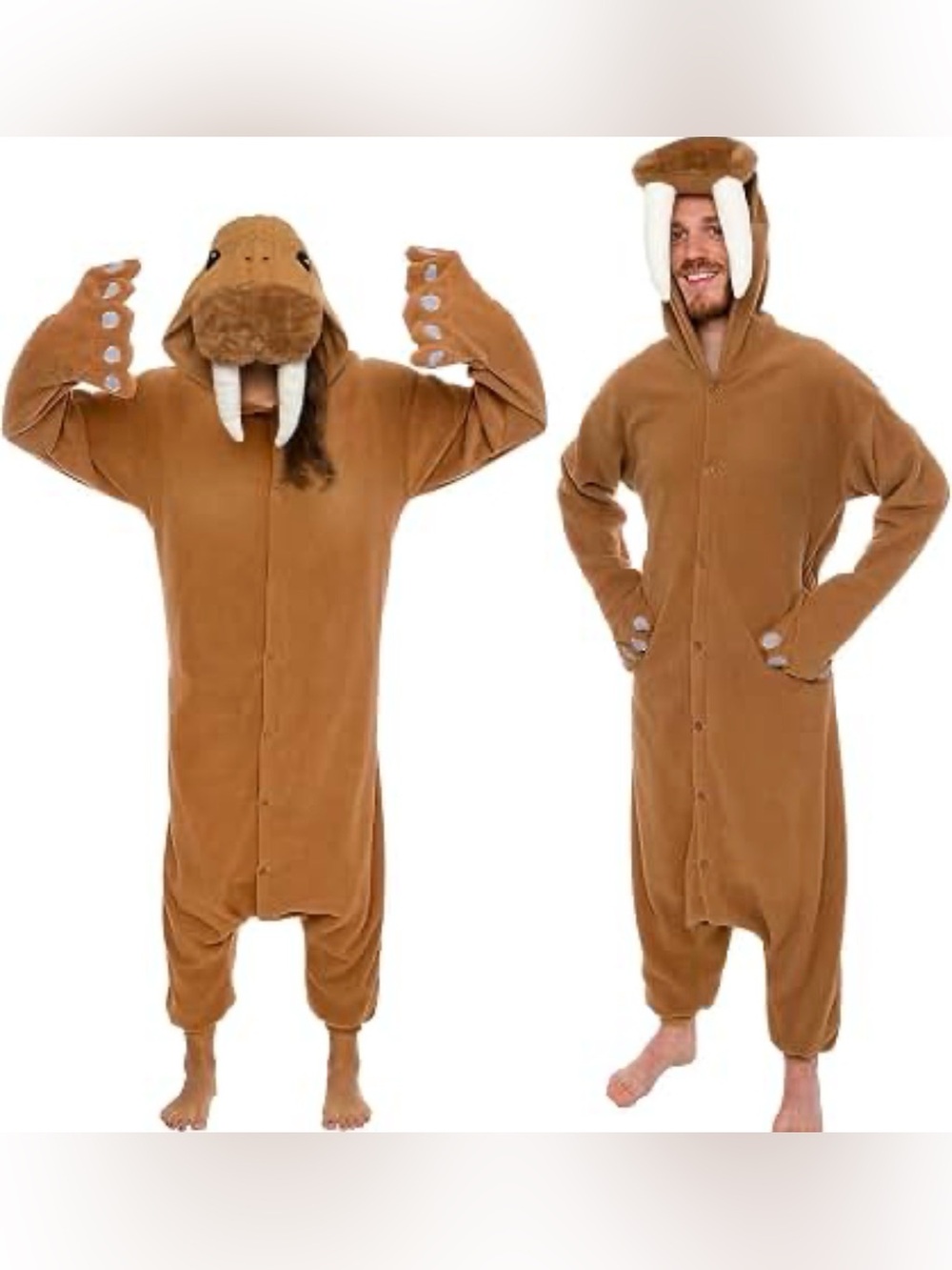 Brown Walrus Onesie Pajamas - Cozy Animal beauty shine size small unisex